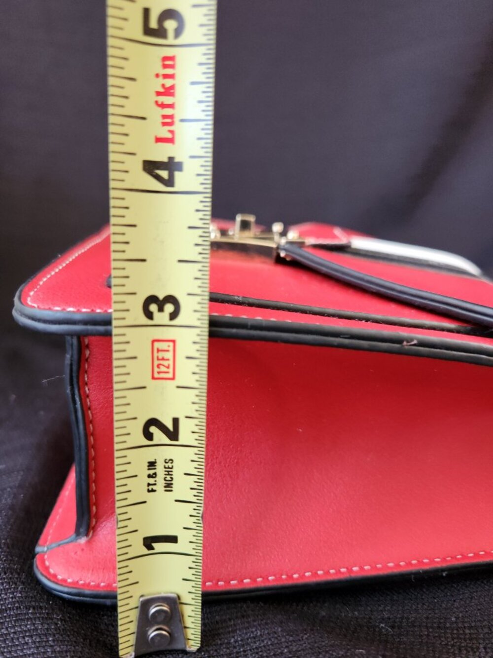 Scarleton Women's Satchel Handbag Red White Black Flap Crossbody Bag Adj Strap - Picture 13 of 16